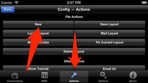 Config -> New Layout on iPhone/iPod touch