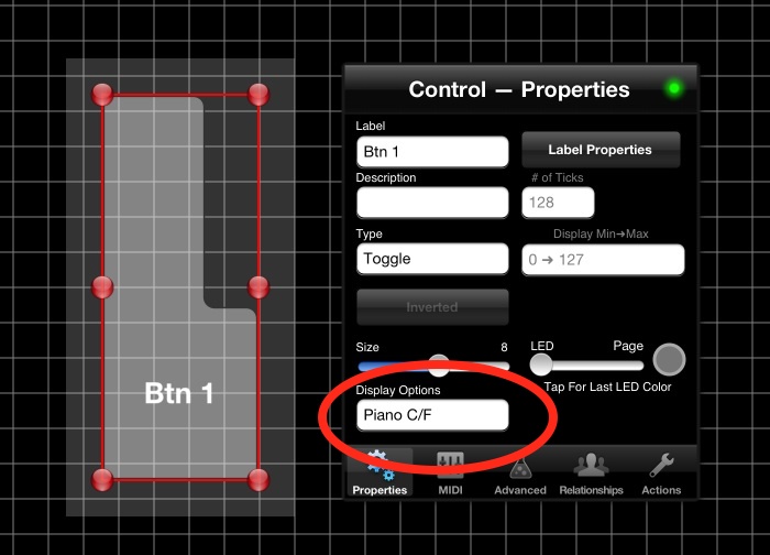 Piano Key Display Option