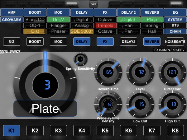 Reverb section