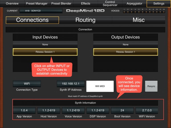 Connect iPad DM12 native application to DM12 device