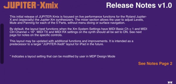 JUPITER-Xmix Notes Page