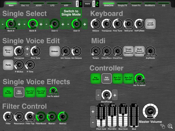 1.7 - Single Voice select / Global controls