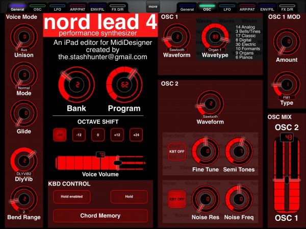 Nord Lead 4 Layout for MIDI Designer, Screenshot 1