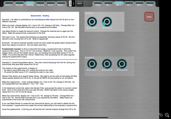 Scaling sub controls