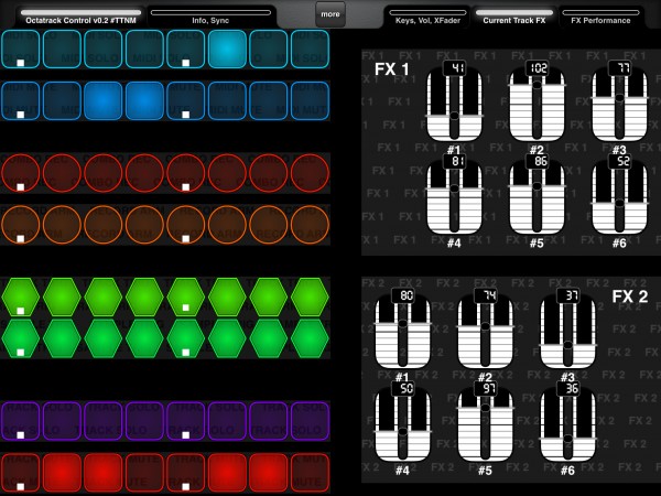 Current track FX sliders on the right panel