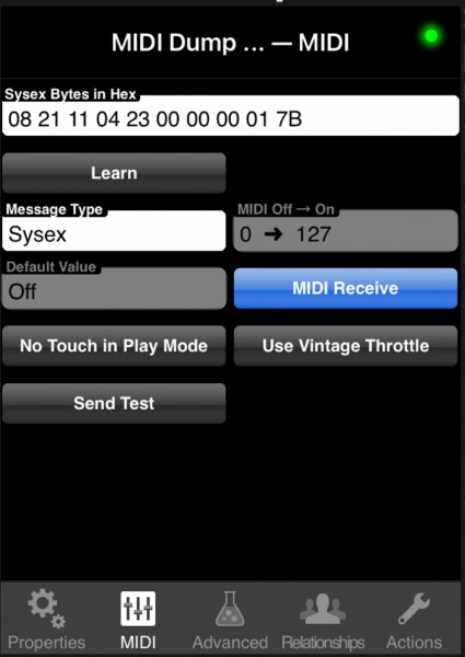 Midi Dump Parameter Settings