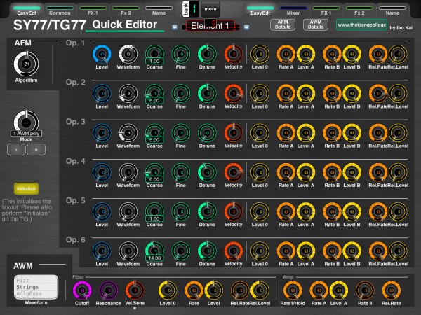 Yamaha SY77/TG77 Voice Editor Screenshot