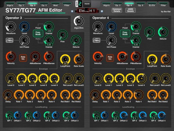 Yamaha SY77/TG77 Voice Editor Screenshot