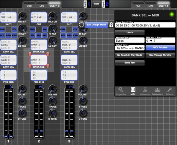 Channel is set to CH2 in layout, but Virus C only operating channel 1