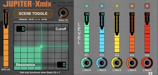 JUPITER-Xmix Main Screen (Live Mix)