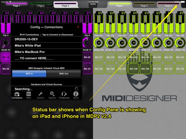 Screenshot of Status Bar Showing in MDP2.4
