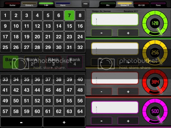 Presets 1-64 (Left), Global R