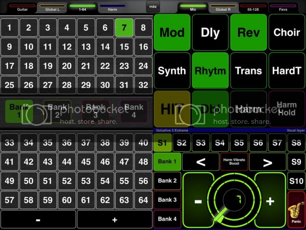 Presets 1-64 (Left), Vocal layer (Right)