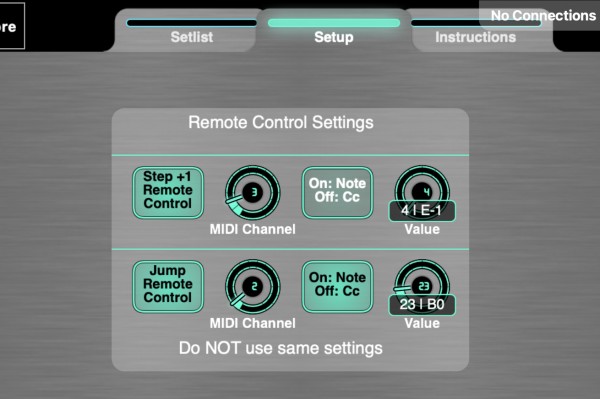 Remote control settings