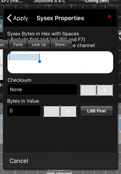 sysex properties