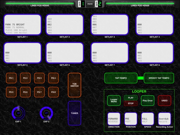 LINE6 POD HD500 Layout