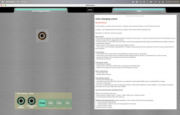 Color changing control