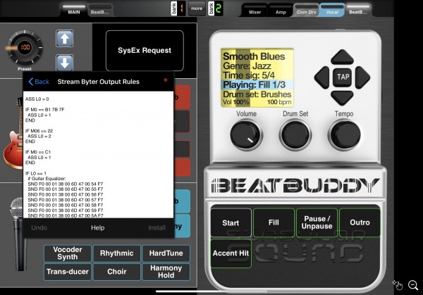 Some of the settings for BeatBuddy...