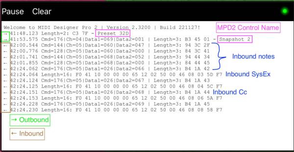 Log as of version 2.313 (with annotations)